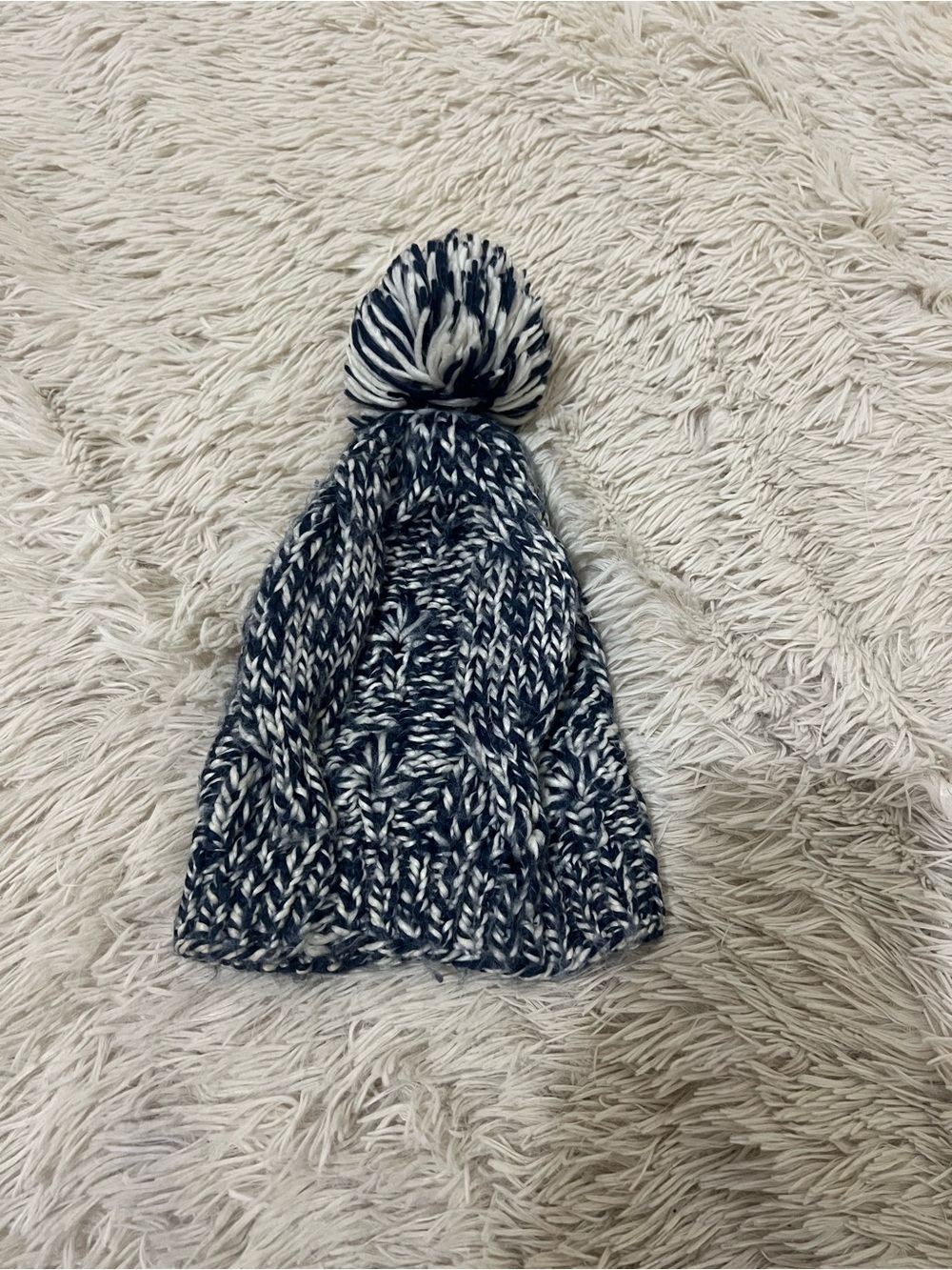 aerie black & White Marled Pom Beanie